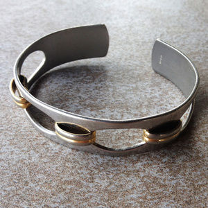 Vintage 2 Tone Cuff Bracelet by Napier